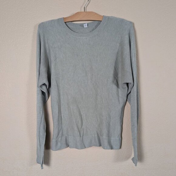 Lululemon Cashlu Knit Pullover Sweater in Heathered Green Fern sz 6 Minimalist - Picture 2 of 9